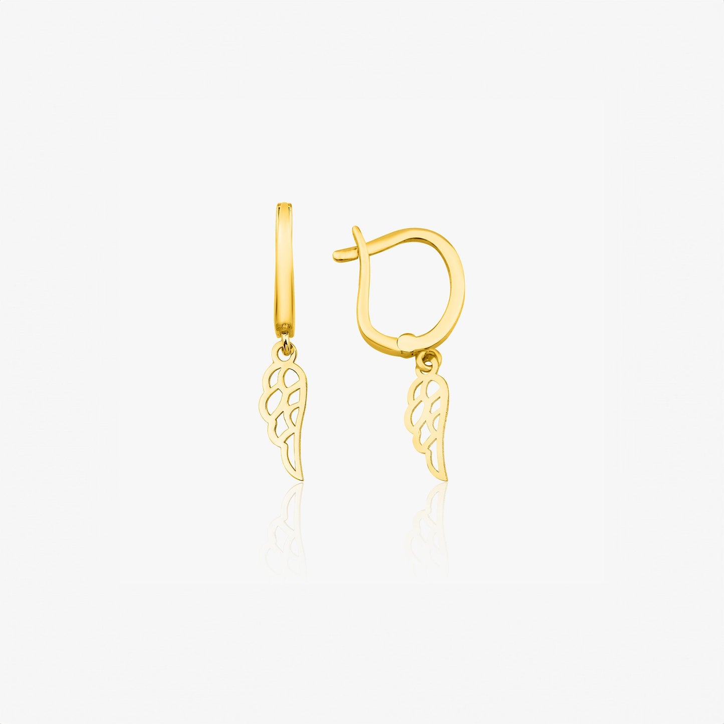 Angel Wing Hoop Earrings in 14K Gold-0